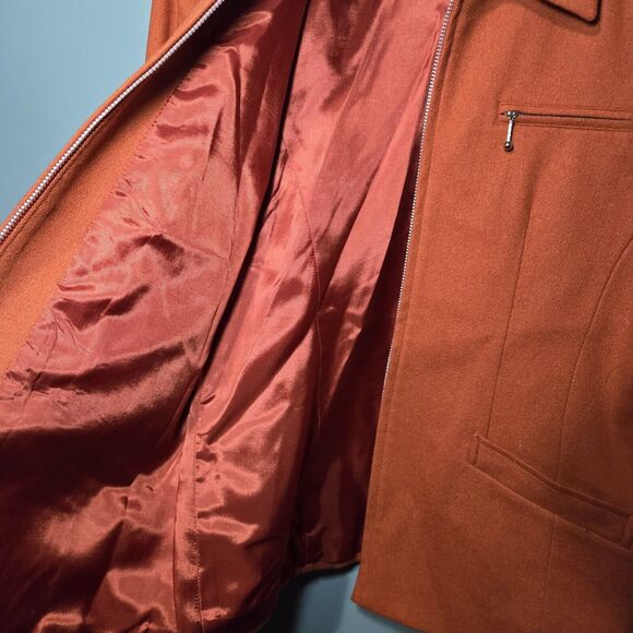Vintage Maurices 100% Wool Full Zip Coat Womens Orange‎ - Picture 5 of 6